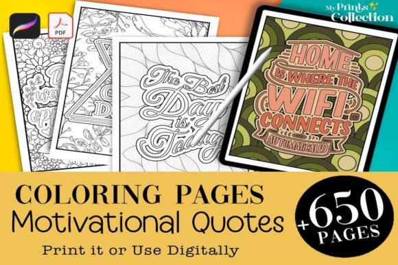 150 Motivational Quotes Coloring Pages
