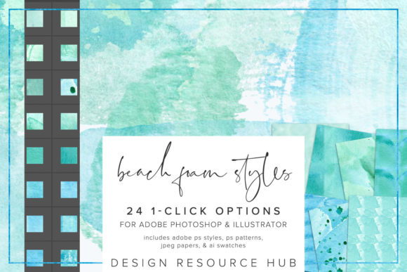 Beach Foam Watercolor Photoshop Styles: Effortless Texture for Modern Design