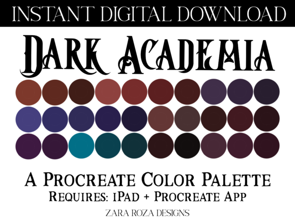Dark Academia Procreate Palette Guide