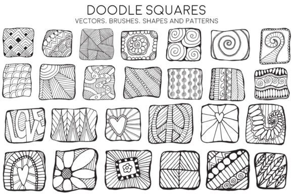 Doodle Squares: Creative Design Assets