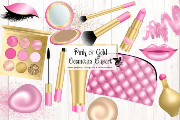 Elevate Your Brand with Pink and Gold Clipart