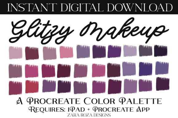 Glitzy Makeup Procreate Color Palette: Elevate Your Digital Art with 30 Curated Swatches