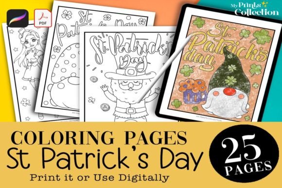 St Patricks Day Coloring Book 25 Pages: A Modern Approach to Digital and Printable Creativity