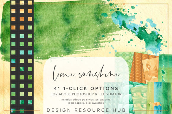 Streamlining Design with Lime Sunshine Watercolor Photoshop Style