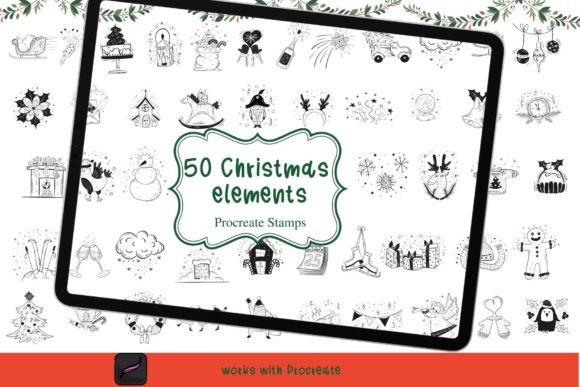 Transforming Holiday Digital Art with 50 Christmas Procreate Stamps